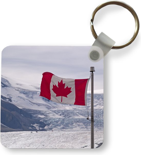 Sleutelhanger - Uitdeelcadeautjes - De Canadese vlag in een winterlandschap - Plastic
