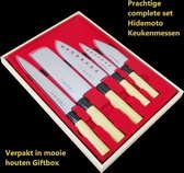 5 Delige Professionele Messen set – Koksmessen - Japanse messen Chefs Knife handgemaakt Whetstone geslepen