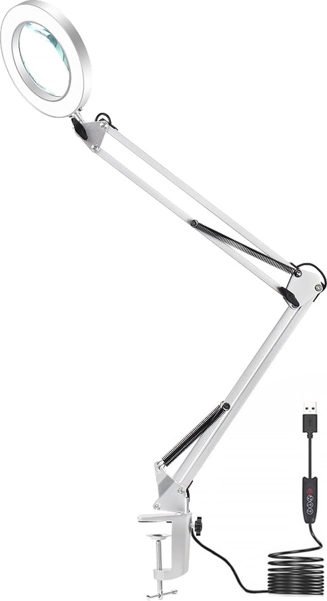 Vergrootglas Lamp | 5X USB LED Vergrootglas l Newacalox Flexibele Glas Lamp l Vergrootglas | Lezen | Herwerken | Solderen | Flexibel