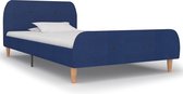 Decoways - Bedframe stof blauw 90x200 cm