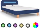 Decoways - Bedframe met LED stof blauw 120x200 cm