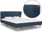 Decoways - Bedframe stof blauw 120x200 cm
