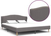 Decoways - Bedframe stof lichtgrijs 180x200 cm