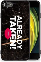 Leuk TPU Back Cover iPhone 7/8/SE 2020/2022 Telefoon Hoesje met Zwarte rand Already Taken Black