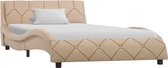 Decoways - Bedframe kunstleer cappuccino 100x200 cm