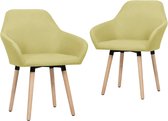 Decoways - Eetkamerstoelen 2 stuks stof groen