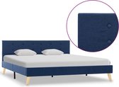 Decoways - Bedframe stof blauw 160x200 cm