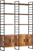Decoways - Boekenkast met 4 schappen 124x30x180 cm massief gerecycled hout