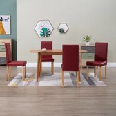 Decoways - Eetkamerstoelen 4 stuks kunstleer rood