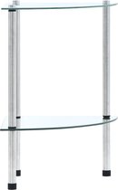 Decoways - Kastje 2-laags 30x30x47 cm gehard glas transparant