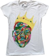 Biggie Smalls Dames Tshirt -S- Crown Wit