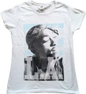 Tupac - LA Skyline Dames T-shirt - 2XL - Wit
