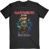 Iron Maiden Heren Tshirt -XL- Holy Smoke Space Triangle Zwart
