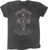 Guns N' Roses - Monochrome Cross Heren T-shirt - XL - Zwart