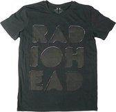 Radiohead Heren Tshirt -L- Debossed Note Pad Zwart