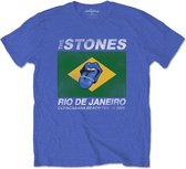 The Rolling Stones Heren Tshirt -L- Copacabana Blauw