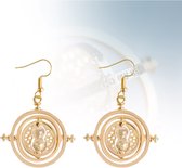 Harry potter - Time turner - Oorbellen & ketting – Goud - Kleding - Sieraden - Necklace - Tijdverdrijver - Zwerkbal - Kostuum - en de steen der wijzen - Zweinstein - Hogwarts – Leg