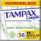 Tampax Cotton Protection Compak - Regular - Tampons Met Inbrenghuls - 56 stuks