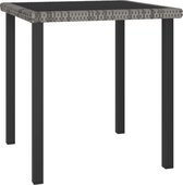 Decoways - Tuintafel 70x70x73 cm poly rattan grijs