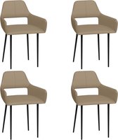 Decoways - Eetkamerstoelen 4 stuks kunstleer cappuccino