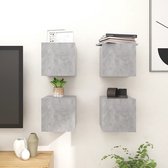 Decoways - Tv-wandmeubelen 4 stuks 30,5x30x30 cm betongrijs