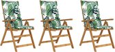 Decoways - Tuinstoelen 3 stuks inklapbaar met kussens massief acaciahout