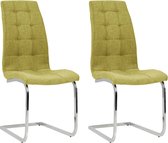 Decoways - Eetkamerstoelen 2 stuks stof groen