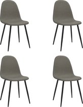 Decoways - Eetkamerstoelen 4 stuks 45x54,5x87 cm kunstleer donkergrijs