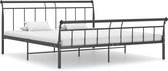 Decoways - Bedframe metaal zwart 160x200 cm