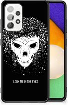 Smartphone Hoesje Geschikt voor Samsung Galaxy A52 | A52s (5G/4G) TPU Bumper met Zwarte rand Skull Hair
