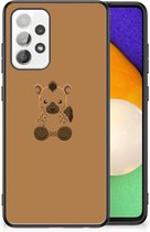 Siliconen Hoesje met Naam Geschikt voor Samsung Galaxy A52 | A52s (5G/4G) Telefoon Hoesje met Zwarte rand Baby Hyena