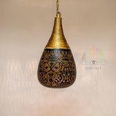 Oosterse filigrain hanglamp Agra - zwart goud