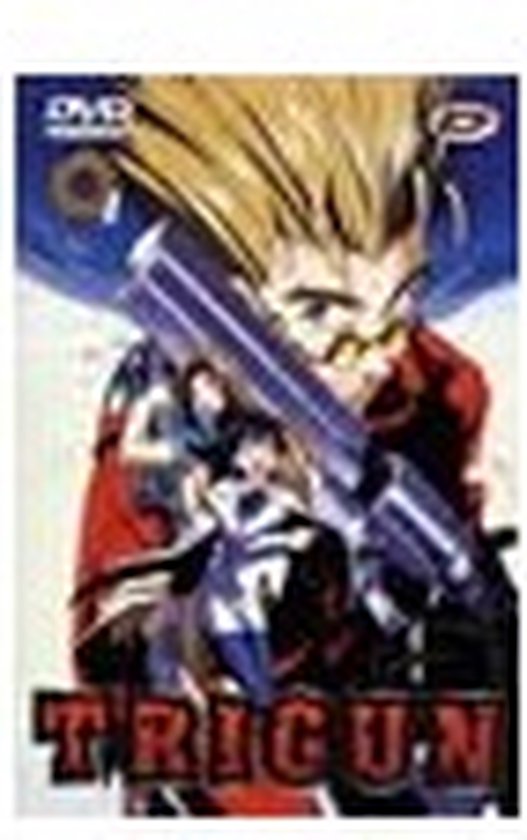 Boekomslag met anime-personage met blond haar, bril en een geweer. Tekst: TRIGUN.