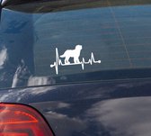 Labradoodle autosticker wit - honden sticker