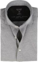OLYMP - Luxor Jersey Stretch Overhemd 24/Seven Grijs - 39 - Heren - Modern-fit