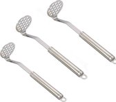 BOTC Aardappelstamper -Pureerder -RVS - Horizontale handgreep- Ergonomische handgreep- Vaatwasserbestendig-Pureestamper - met Ophangoog-1st