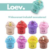 Loev - Slijm - Set van 9 Stuks Multikleuren incl. Accessoires - Squishy - Slime - Putty - Slijm Maken - Slijm Pakket - Speelgoed