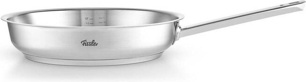 Fissler Steelux Pro/roestvrijstalen pan ( 28 cm) braadpan zonder coating, scherp aanbraden – inductie, zilver