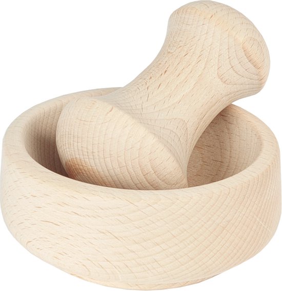 Kitchen Tools Vijzel & Stamper - Beukenhout - Ø 10cm