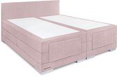 Beddenleeuw Boxspring Bed Julia - Elektrisch - 180x210 - Incl. Pocketvering matras + Hoofdbord - Oud Roze