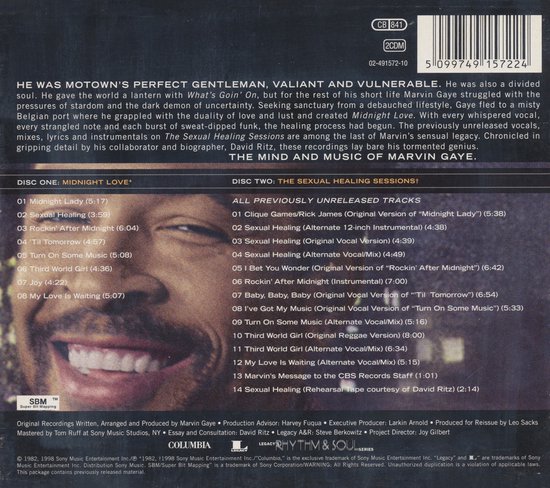 Midnight Love And The Sexual Healing Sessions Marvin Gaye Cd Album Muziek 9547