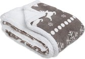 JEMIDI XXL warme fleece deken - Knuffeldeken voor op de bank - 150 x 200 cm - Wasbaar - Grijs