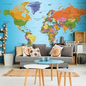 Zelfklevend fotobehang - World Map: Colourful Geography.