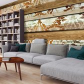 Fotobehangkoning - Behang - Vliesbehang - Fotobehang XXL - Wooden Elegance - Houten Planken - 500 x 280 cm