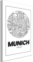 Schilderij - Retro Munich (1 Part) Vertical.