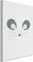 Schilderij - Curious Mouse (1 Part) Vertical.