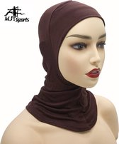 MJ Sports Premium Sports Hijab Bruin - Sport Hoofddoek - Hoofdband - Haarband - Dames - Vrouwen - Schouderlengte - One Size