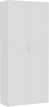 Decoways - Opbergkast 80x35,5x180 cm spaanplaat wit