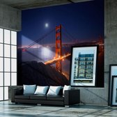 Fotobehang - Golden Gate Bridge at night.