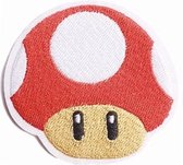Super Mushroom strijk embleem - red Toad patch - patches - stof en strijk applicatie - Mario & Luigi